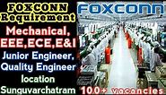 FOXCONN INDIA JOB OPENINGS IN CHENNAI | MOBILES MANUFACTURER | MULTIPLE POSITIONS @madrasmystery6624