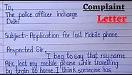 complaint letter for lost mobile phone to police station/letter writing/complaint letter to police..
