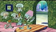 Squidward kicks all his selves out of the house
