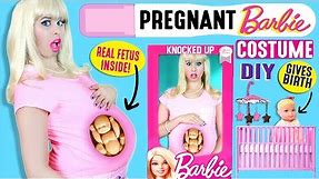 DIY Pregnant Barbie Doll Costume | Knocked Up Barbie | How To Make Barbie Pregnant | Fetus Barbie!