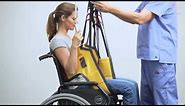 Guldmann Sling Instruction: Active Micro Plus Sling on/off in wheelchair
