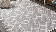 JONATHAN Y MOH104A-3 Asilah Ogee Fretwork Indoor Area -Rug Bohemian Contemporary Modern Geometric Easy -Cleaning Bedroom Kitchen Living Room Non Shedding, 3 X 5, Drak Gray,Cream