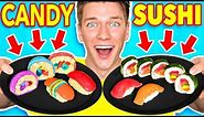 Making FOOD out of CANDY!! Learn How To Make DIY Edible Candy vs Real Food Challenge