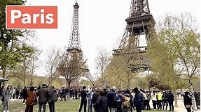 Paris France, HDR walking - Two Eiffel Tower in Paris - Spring 2023 PARIS - 4K HDR 60 fps