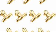 Gold Bull Hinge Paper Clips - Coideal 10 Pack 2 Inch Stainless Steel Large Metal Binder Clips for Pictures Photos, Home Kitchen, Office Supplies (50 mm)