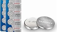 Tenergy 3V CR2032 Batteries, Lithium Button Coin Cell 2032 Battery, Compatible with AirTags, Key FOBs, Calculators, Coin Counters, Watches, Heart Rate Monitors, Glucometer, and More - 10 Pack