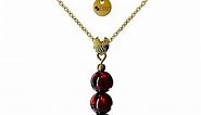 Real Grade 5A Garnet Crystal Necklace,Gold Necklace for Women,Crystals and Healing Stones,18K Gold Dainty Red 6MM Stone Beads Handmade Pendant,Birthstone Necklace for Women Gift January, February, May