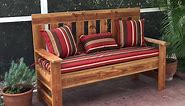Upcycled Wood Outdoor Bench Garden Bench DIY 60 inch