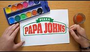 How to draw the Papa John's Pizza logo