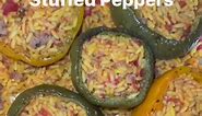 Stuffed Peppers😋*#anniesaccents #yourchoicecaterer #loveineverybite #stuffedpeppers #sausage #groundbeef #groundturkey #cheese #rice #yellowrice #tomatoes #tasty #BOOM | Annie’s Accents