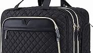 BAGSMART 17.3 Inch Rolling Laptop Bag Women Men,Rolling Briefcase for Women with Wheels,Rolling Computer Bags Laptop Case for Work Travel Business,Quilted Black