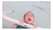 Kid Terrified Of Deep Water