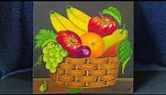 Fruit Basket l Easy Step by Step Acrylic Painting For Beginners l Realistic Still Life