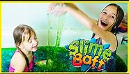 SQUISHY GREEN SLIME BAFF TOY CHALLENGE WITH ORBEEZ AND SHOPKINS! GOOEY BATH SLIME REVIEW BY PLP TV