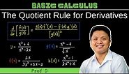 The Quotient Rule for Derivatives | Basic Rules of Derivatives | Basic Calculus
