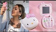 TRYING THE HELLO KITTY FLIP PHONE | Rose Ann Darcy