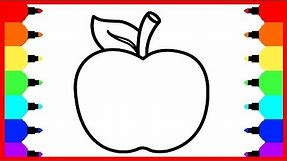 How to Draw Rainbow Apples Learning COLORS for BABY, Apples Coloring Pages Apples Painting