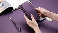 Defencase for Samsung Galaxy A54 5G Case, RFID Blocking Samsung A54 5G Case Wallet for Women Men, PU Leather Magnetic Flip Strap Zipper Card Holder Wallet Phone Case for Galaxy A54 5G, Fashion Purple