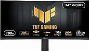ASUS TUF Gaming 34” 1440P 1500R Curved Monitor (VG34VQL3A) - QHD (3440 x 1440), 180Hz, 1ms, Extreme Low Motion Blur, Freesync Premium Pro, 125% sRGB, DisplayHDR 400, Height Adjustable, 3 year warranty