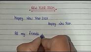 Happy New Year Poem | Poem on New Year | Happy New Year 2023 | Print English Handwriting