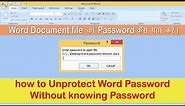 how to unlock password protected word document | word document ka password jane | unlock word file