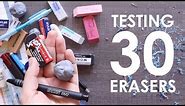 Trying 30 Artist Erasers - WHICH IS THE BEST?!