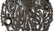 Handcrafted Octopus Sea Wall Decor Fair Trade from Haiti, Recycled Metal Art, Decorative Hanging Art, 24 In. X 24 In. (Ocean Reef)