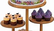 4 Tier Round Cupcake Tower Stand for 50 Cupcakes,Wood Cake Stand with Tiered Tray Decor,Farmhouse Tiered Tray Decor,Cupcake Display for Birthday Graduation Baby Shower Tea Party