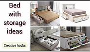 Bed with storage ideas | Under bed storage hacks |bed drawers storage ideas