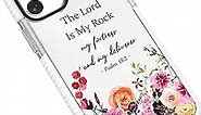 iPhone 11 Case,Pink Floral Flower Pattern Inspirational Encouraging Scripture Bible Verses Christian Quotes Psalm 18:2 Soft Protective Clear Design Case for Girls Women Compatible with iPhone 11