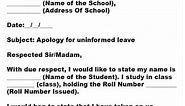 Apology Letter For Being Absent From School