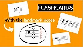 Bass Clef Notes Flashcards (Using the LANDMARK NOTES)