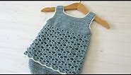 How to crochet a simple lace baby romper
