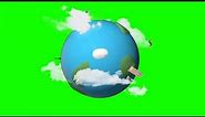 4K Planet Earth Globe Rotating Green Screen 1