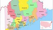 Maine Map | Map of Maine (ME) State With County