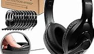 Barks Classroom Headphones With Microphone (10 Pack) - Superior On-Ear Bulk Headphones for School: Best for Students K-12 Classrooms (Rotating Boom Mic, Good Recording Quality, Durable, Easy-to-Clean)