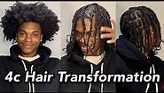 Two strand twist on extremely thick 4c hair DETAILED TUTORIAL. Amazing transformation. 😍