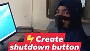 Create shutdown button in Just one click #computer #virals #tipsandtricks | Tareq Tech Tutorial