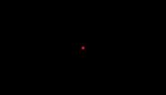 A black screen with a red dot in the middle that flickers for a frame every second for a minute