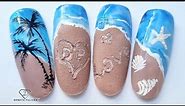 Fun summer nail art for beginners. Beach nail art. Sand nail design.