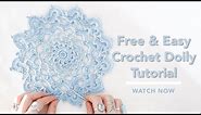 Easy Crochet Doily Tutorial For Beginners, Quick Doily Pattern, Flower Doily Crochet Pattern