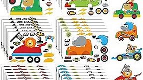 36 Sheets Car Stickers for Kids Make Your Own Car Stickers, 6 Styles Cartoon Racing Car Stickers for Race Car Themed Birthday Party Supplies Rewards Toy Art Craft Activities