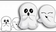 How to draw a cute Ghost | Halloween | Step By Step Drawing