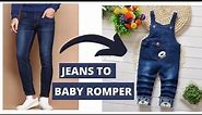 Jumpsuit/ Romper cutting and stitching | Baby jumpsuit/dungaree dress from old jeans |#reuse jeans