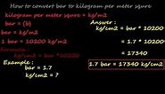 how to convert bar to kilogram per meter square - pressure converter
