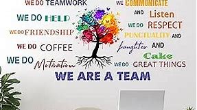 Office Inspirational Wall Decals Office Wall Decor for Office Quotes Positive Sayings Peel and Stick Office Stickers Motivational Teamwork Wall Decals Company Art We are A Team Gift (Elegant Style)