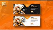 Illustrator Tutorial | Simple Web Banner Design | Food Restaurant | Free Download
