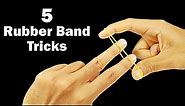 5 Easy Rubber band tricks | Magic tricks with rubber bands