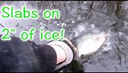 Fishing on 2 INCHES of ICE! (Illinois Ice Fishing)