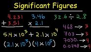 Significant Figures - Addition Subtraction Multiplication Division & Scientific Notation Sig Figs